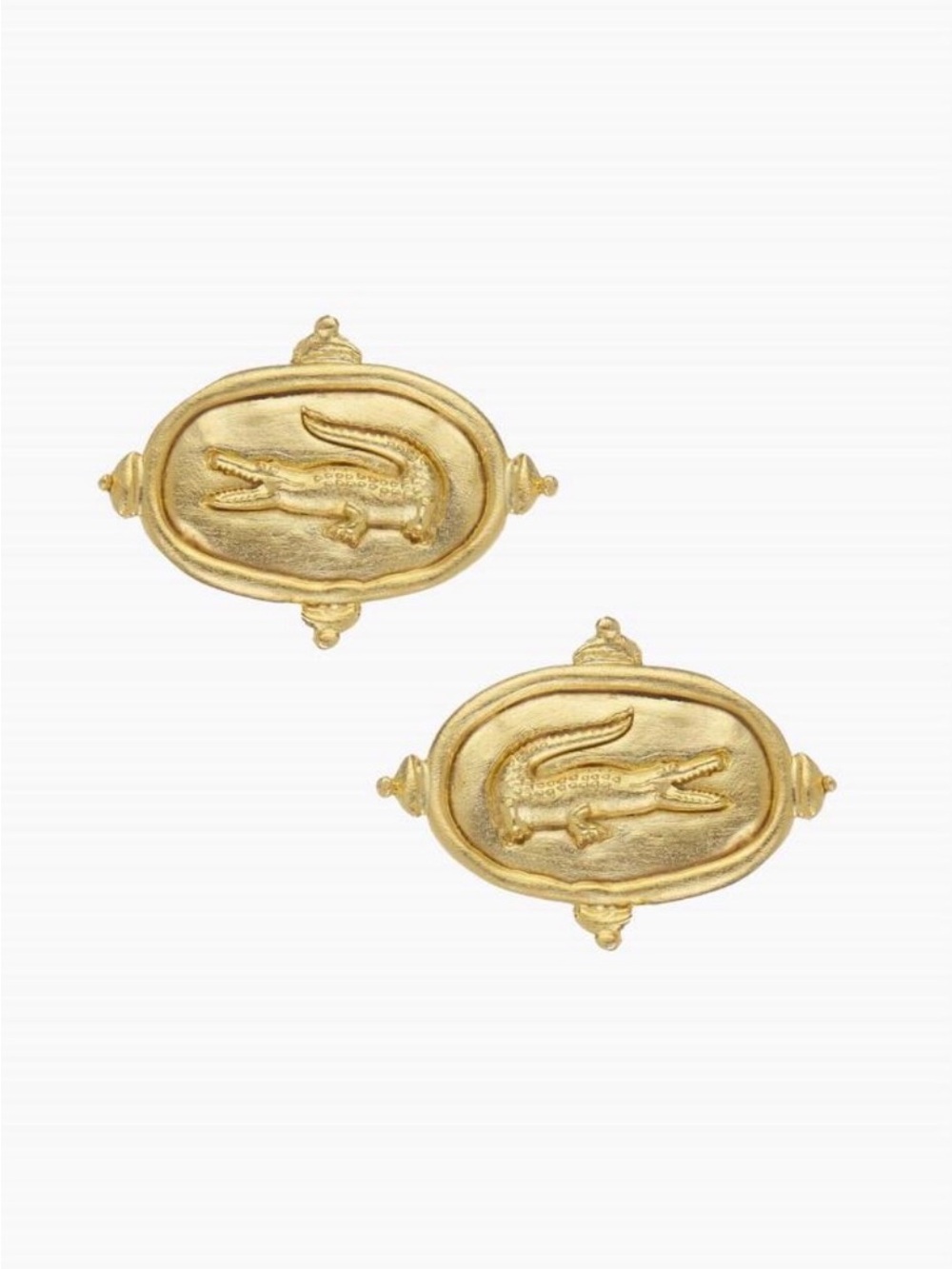 Gold croc earrings ( necklace in my sales to match these for sale too)